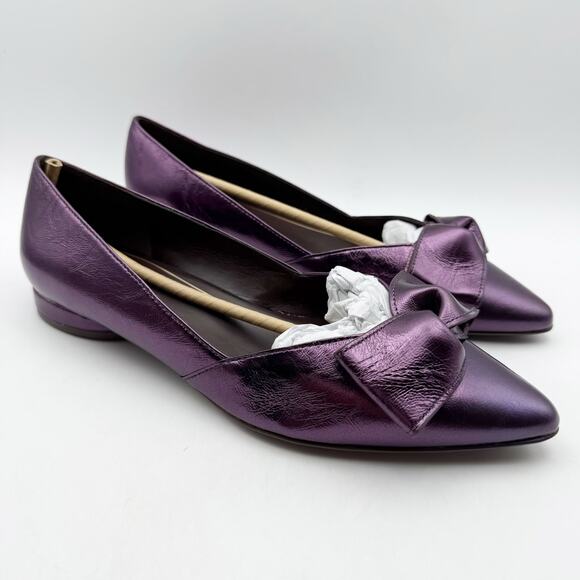 00000000_zi_1e9e6ce1-f905-44d6  Naturalizer Womens Havana Bow Flats US 8.5 Wide EU 39 Plum Purple Leather NIB